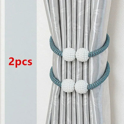 Luxury Pearl Magnetic Curtain Tiebacks (PAIR) – Elegant Home Drapery Holders | Adornia.pk