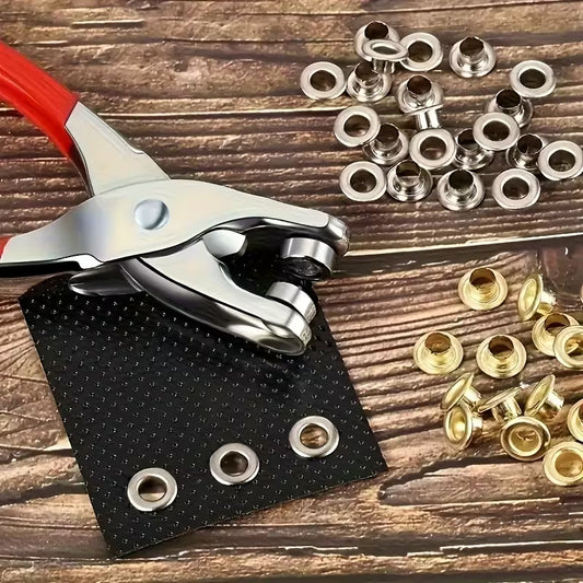 High-Quality Metal Tich Button Tool Kit with 100 Abaya Ring Buttons – Easy Snap Button Machine & Clipper for DIY Clothes, Hats, Caps & Crafts