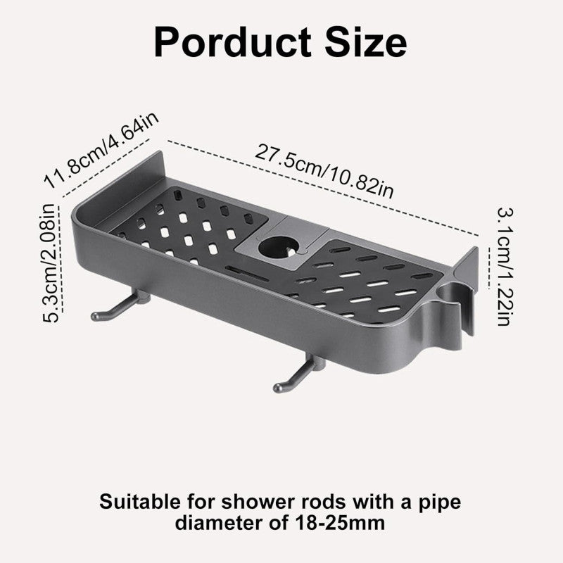1pc Shower Storage Rack, Multifunctional Storage Bathroom Shelf Organizer