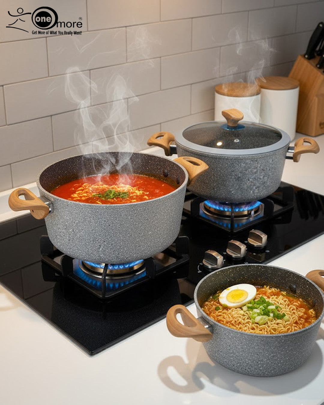 Falez 9-Piece Premium Granite Cookware Set – Ceramic Coated Non-Stick Pots & Pans | Made in Turkey