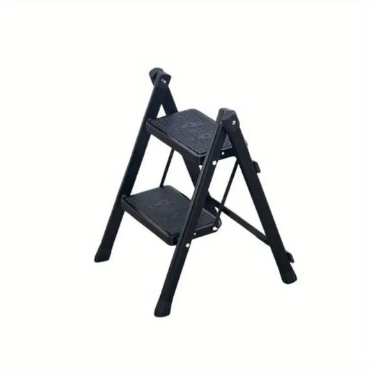 2-Step Folding Ladder | Non-Slip Portable Steel Step Stool for Home, Kitchen & Office