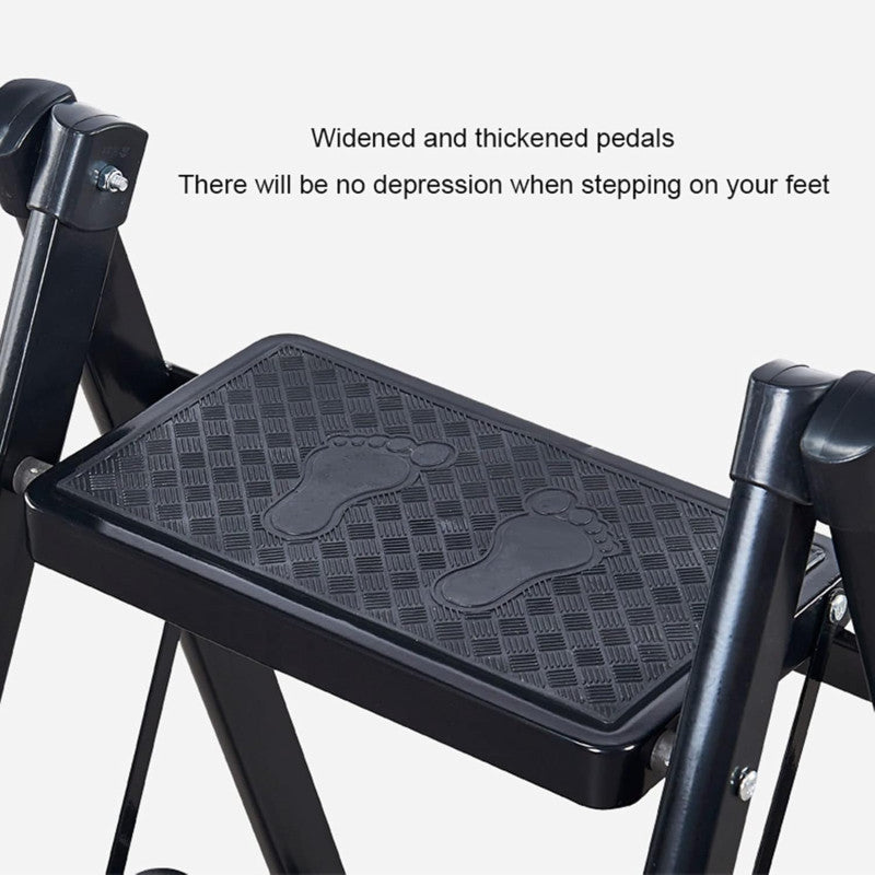2-Step Folding Ladder | Non-Slip Portable Steel Step Stool for Home, Kitchen & Office