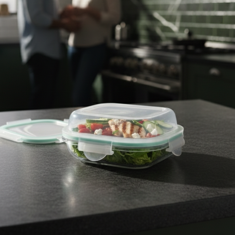 ServeNStore Square Glass Containers with Lids by Limon