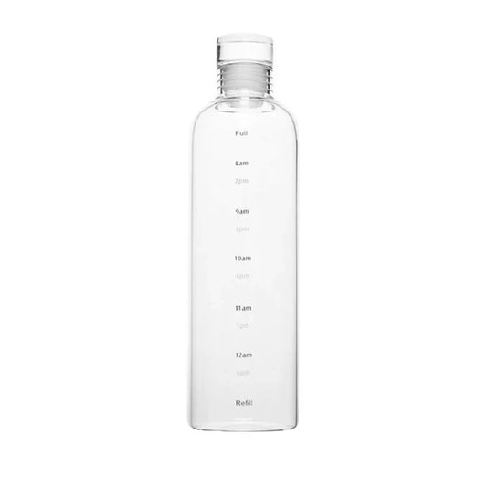 Transparent Glass Water Bottle With Straw