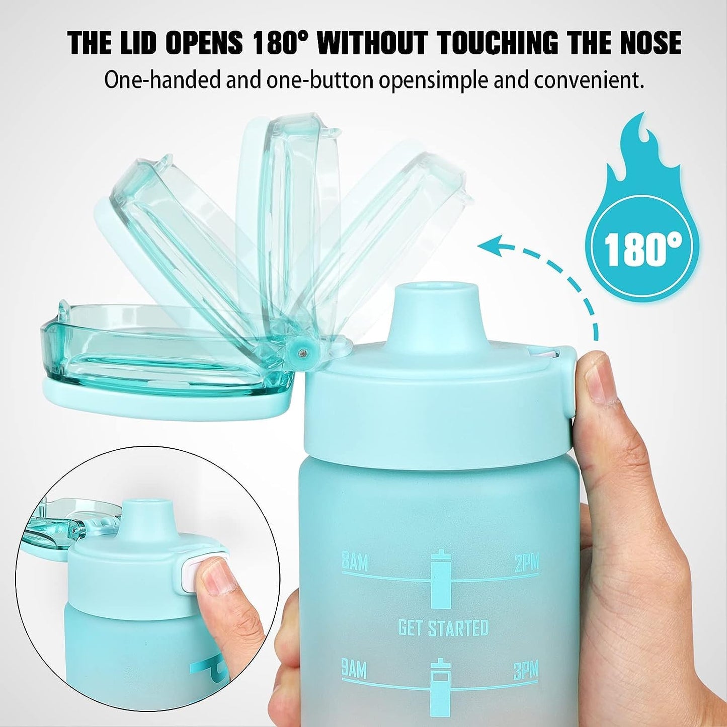 1L PH Water Bottle, Portable Gym Fitness