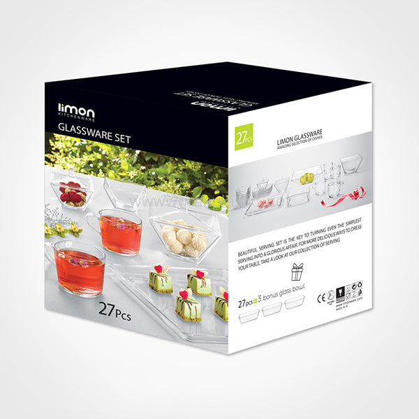 RoyalHost 27-Pcs Deluxe Glass Set (2351) by Limon
