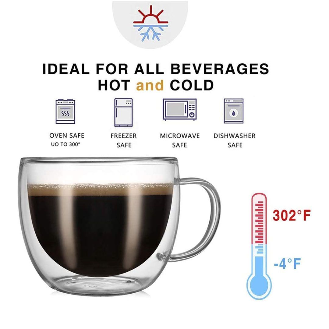 150ml Double Wall Glass Coffee Mug