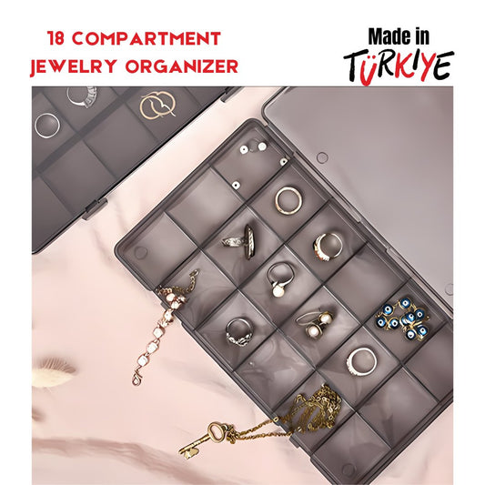 18 COMPARTMENT PLASTIC MAXI JEWELRY ORGANIZER