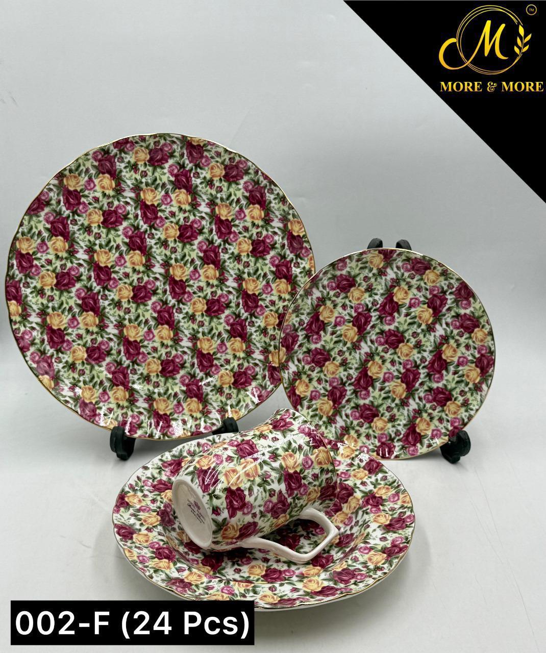 Royal Albert-Inspired 24-Pcs Plate Set – Design : 002-F