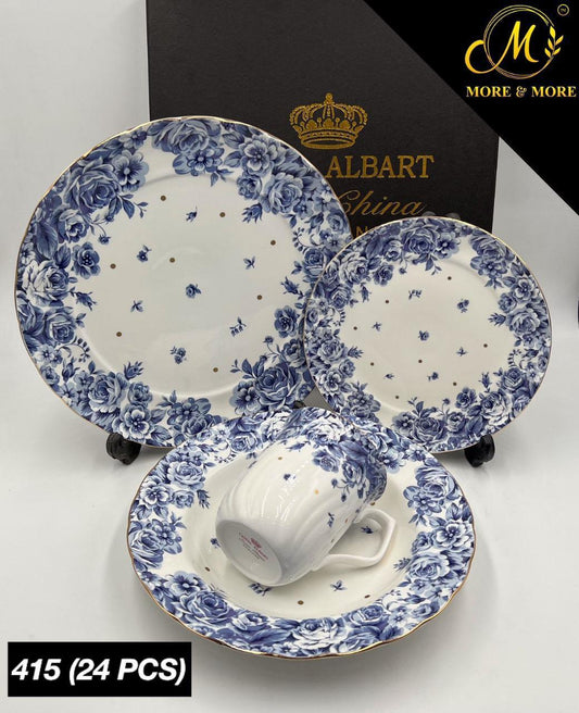 Royal Albert-Inspired 24-Pcs Plate Set – Design : 415-F