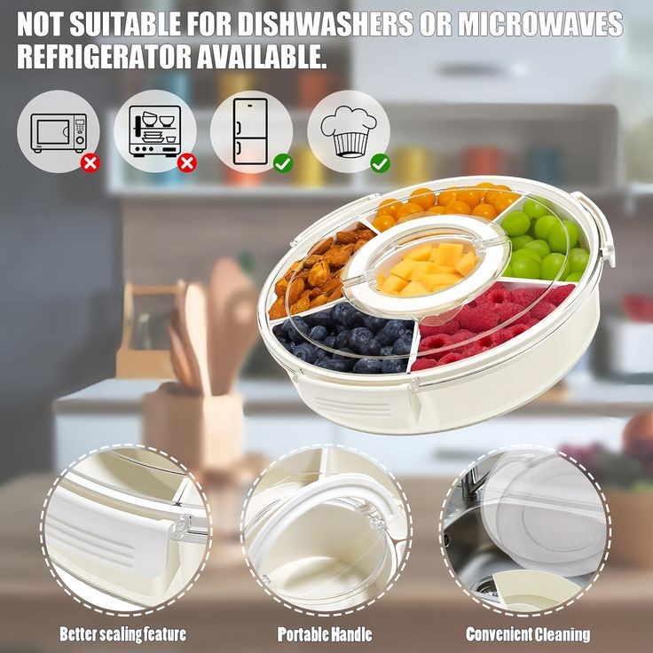 Portable Rotating Snack Tray With Lid (Premium)