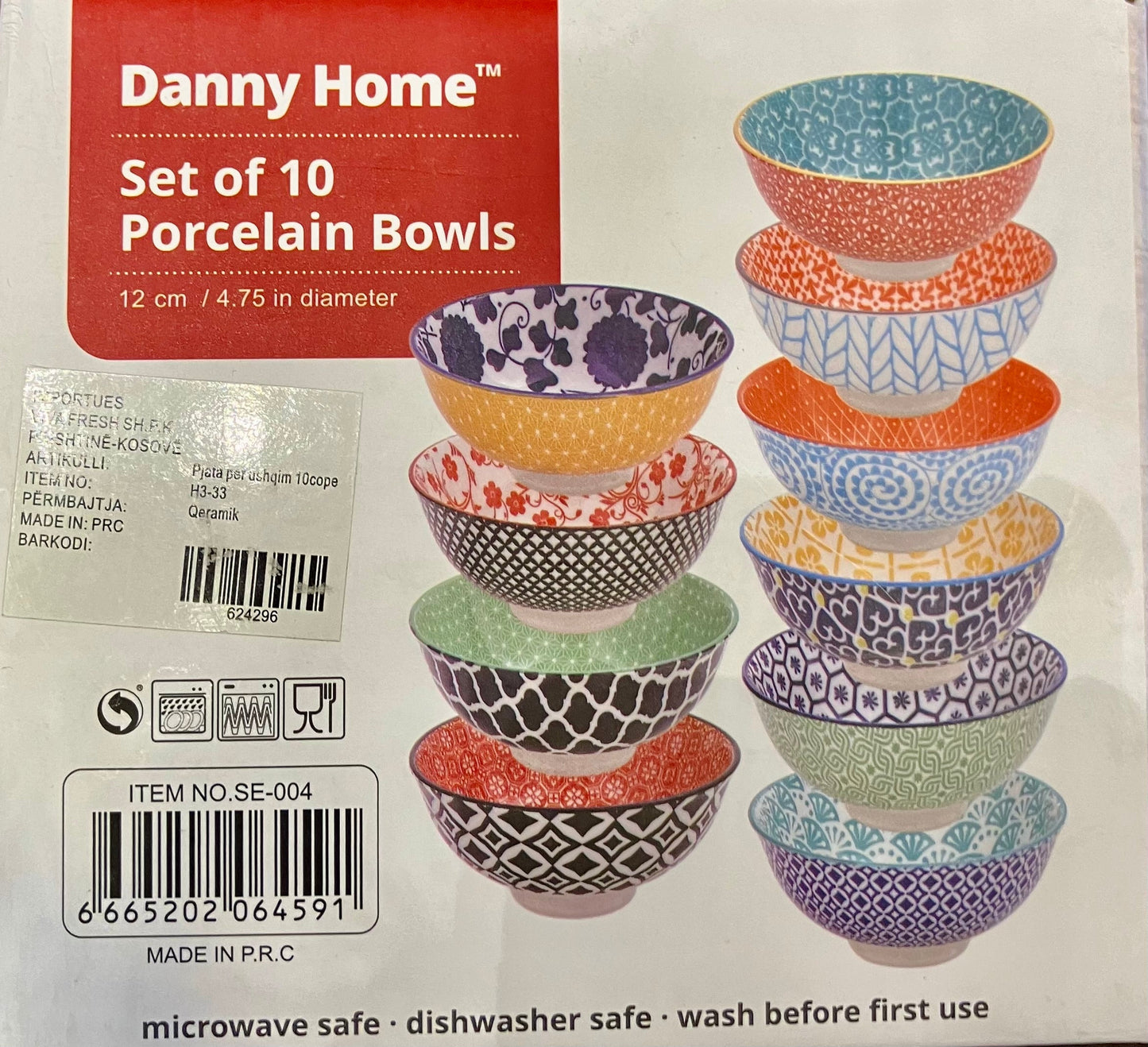 Danny Home Porcelain Bowls 10Pcs