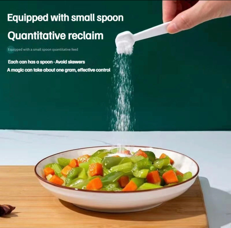 4 Grids Seasoning Spices Box with Spoons