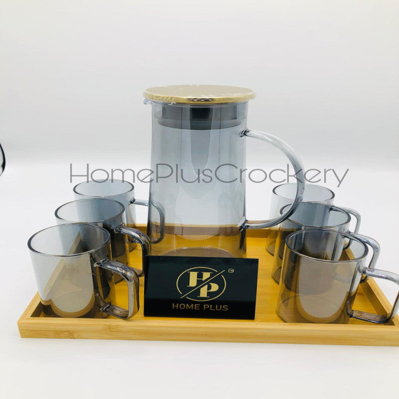 8 Pcs Water Set with Bamboo Tray