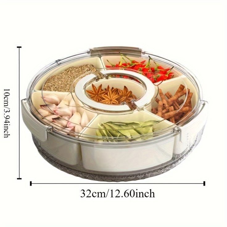 Portable Rotating Snack Tray With Lid (Premium)