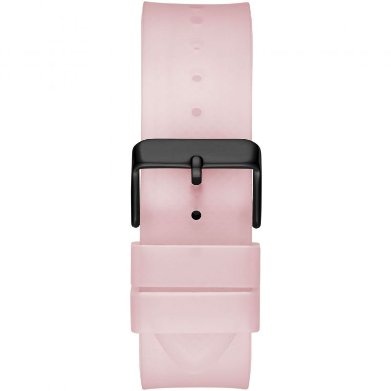 Guess Men’s Quartz Pink Silicone Strap Black Dial 43mm Watch GW0032G1