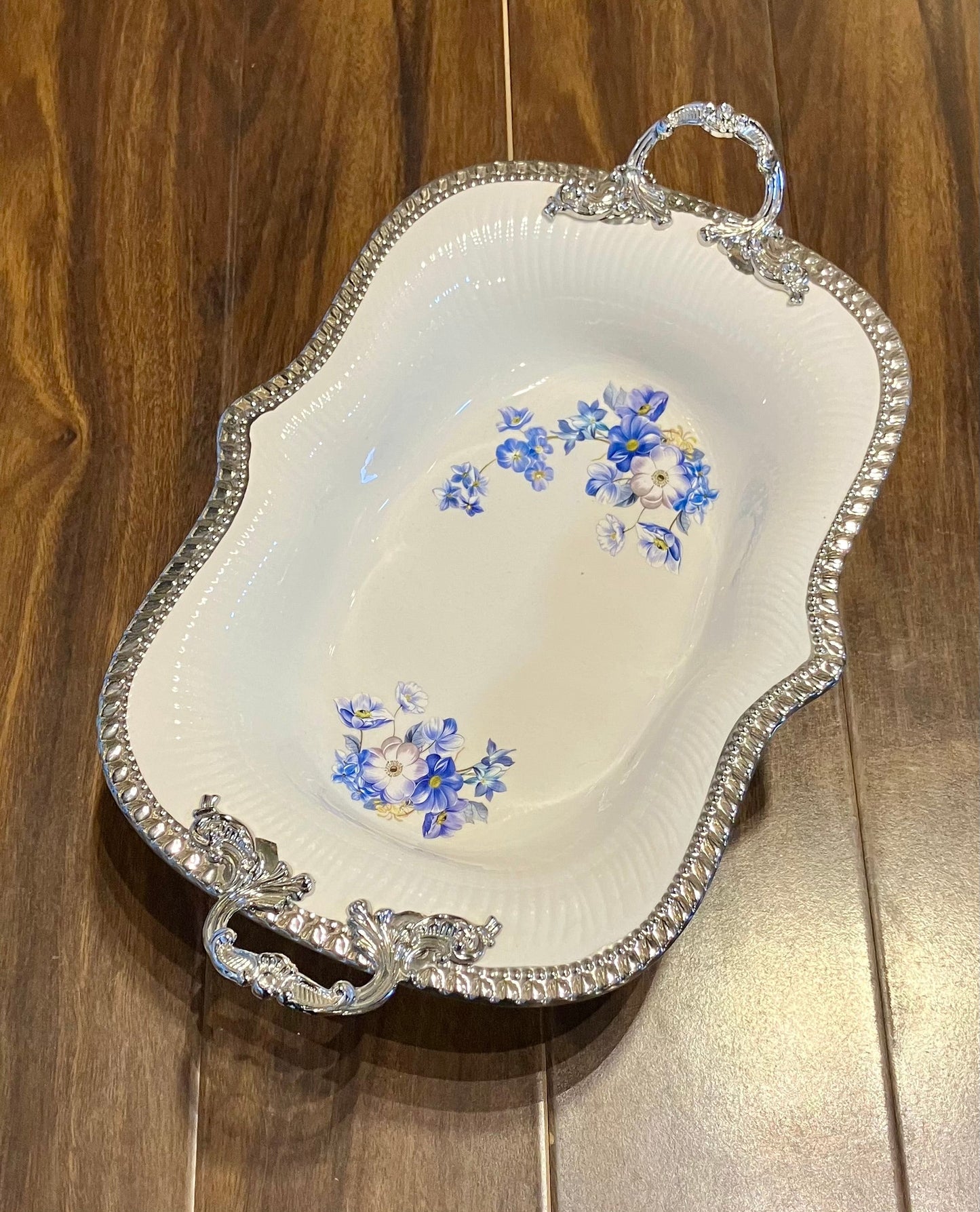 Angela Blue Rose Porcelain Dish 1Pcs