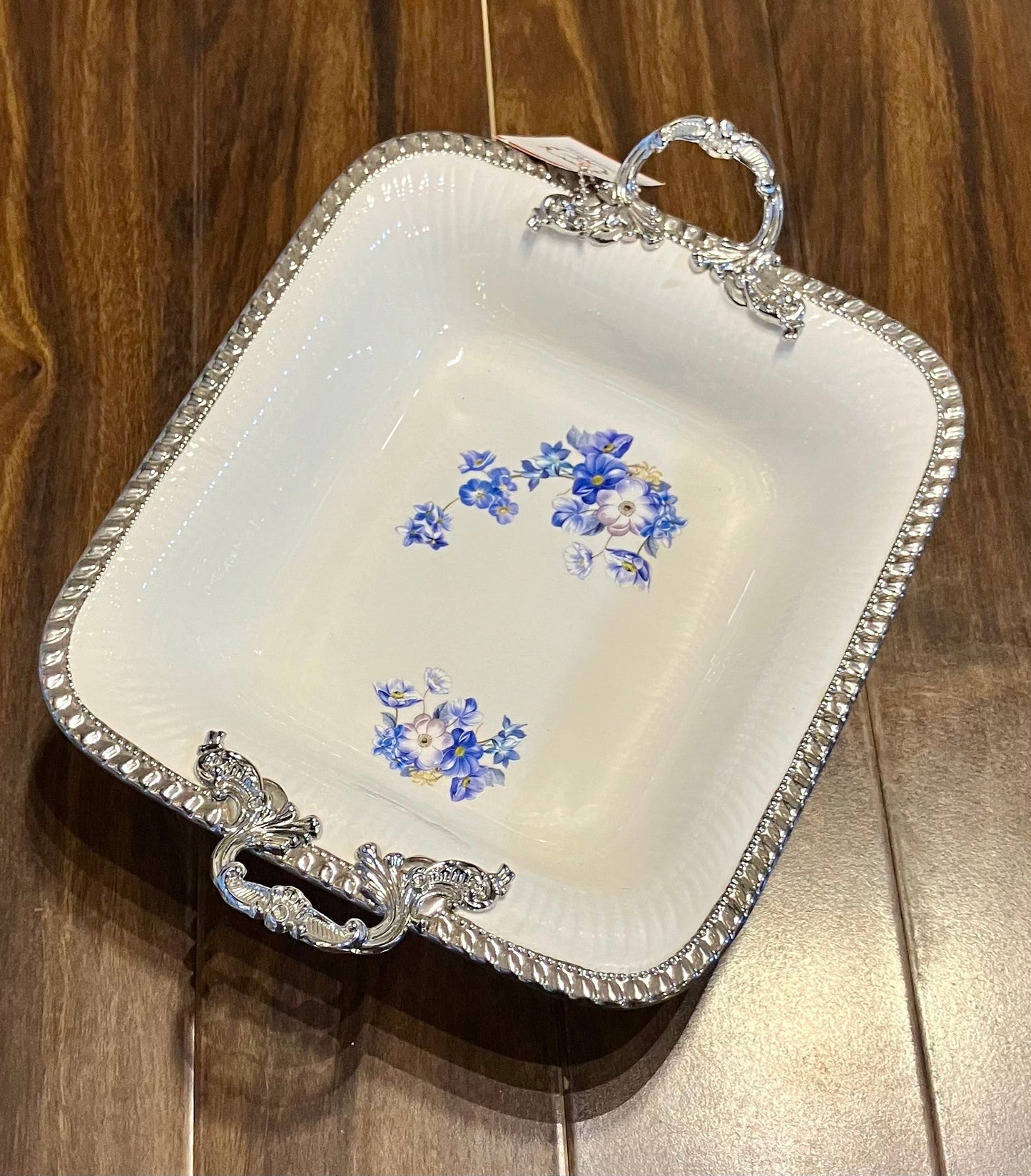 Angela Blue Rose Porcelain Dish 1Pcs