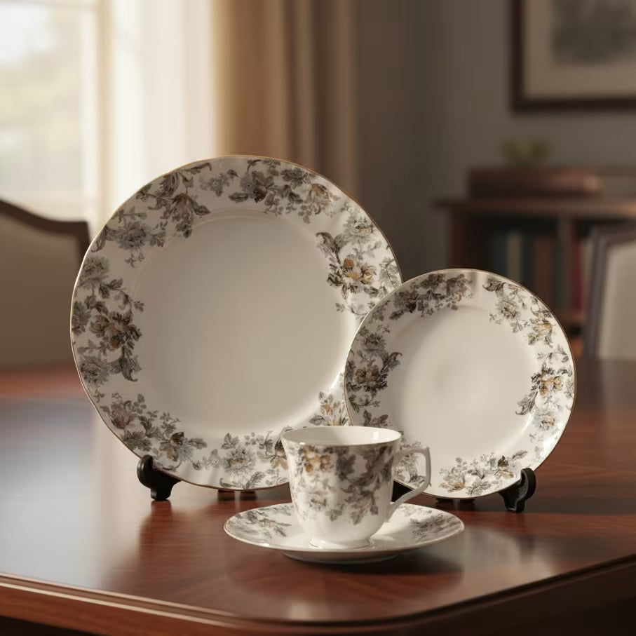 Royal Albert-Inspired 24-Pcs Plate Set – Design : 2204-F