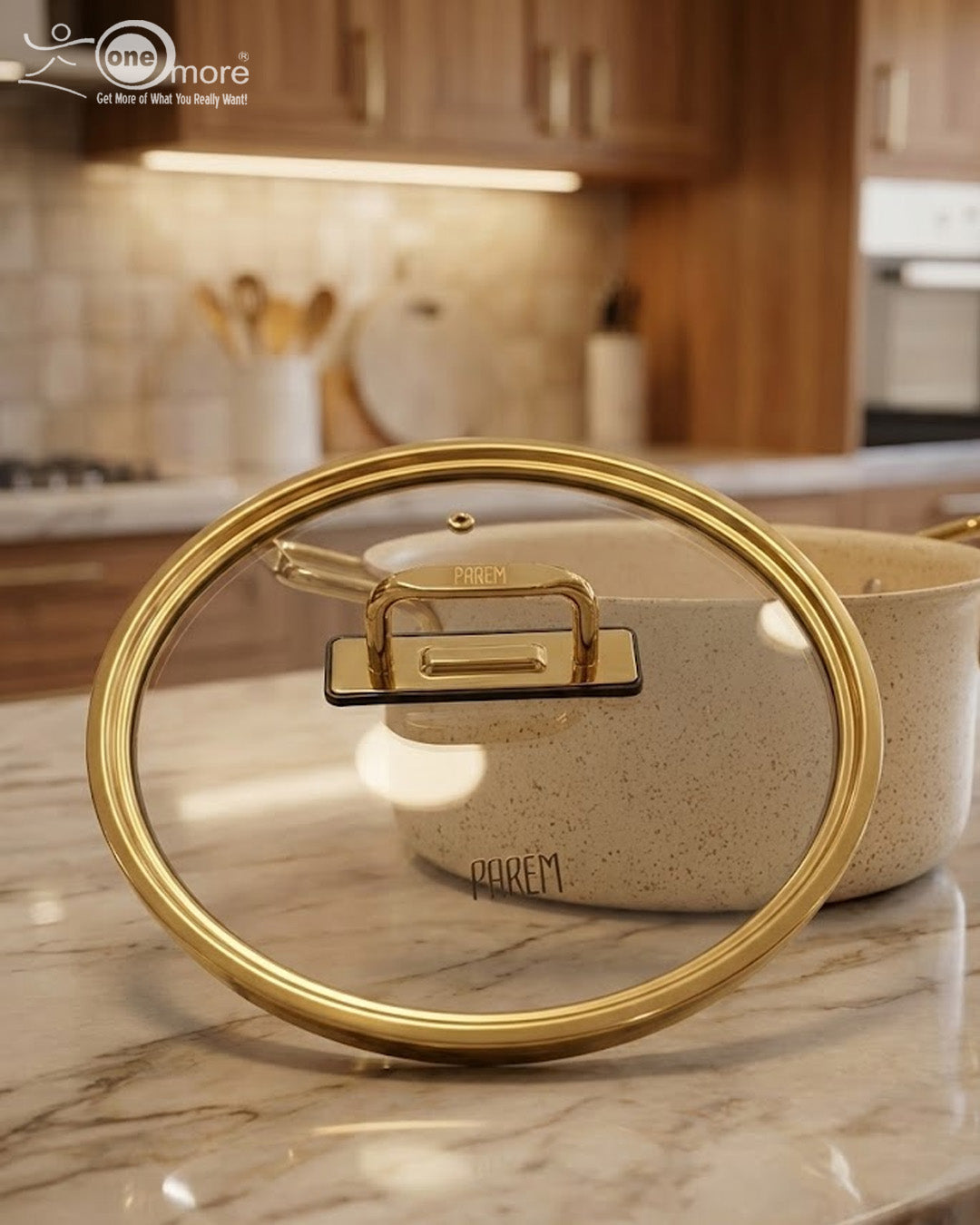 Falez Premium 9-Piece Granite Non-Stick Cookware Set – Creamy & Gold Edition | Made in Turkey