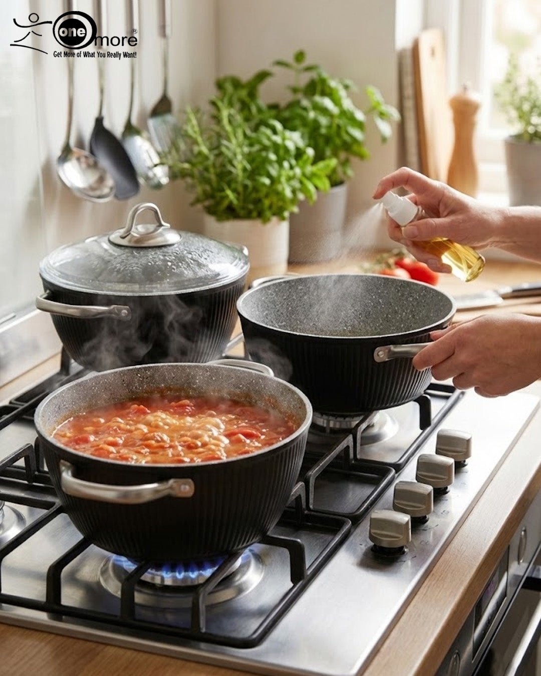 Falez Premium 9-Piece Granite Non-Stick Cookware Set – Made in Turkey | Healthy Low-Oil Cooking