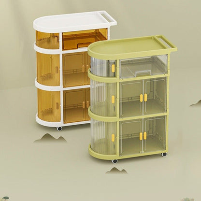 3 Tiered Foldable Storage Cabinet Freestanding Toy Organizing Cart