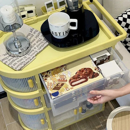 3 Tiered Foldable Storage Cabinet Freestanding Toy Organizing Cart