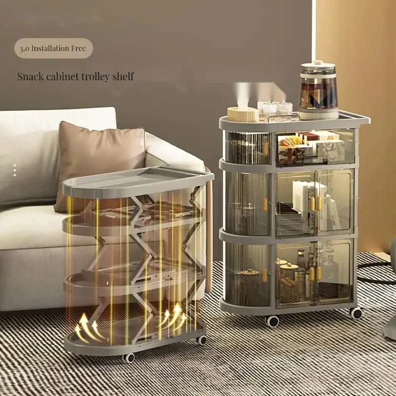 3 Tiered Foldable Storage Cabinet Freestanding Toy Organizing Cart