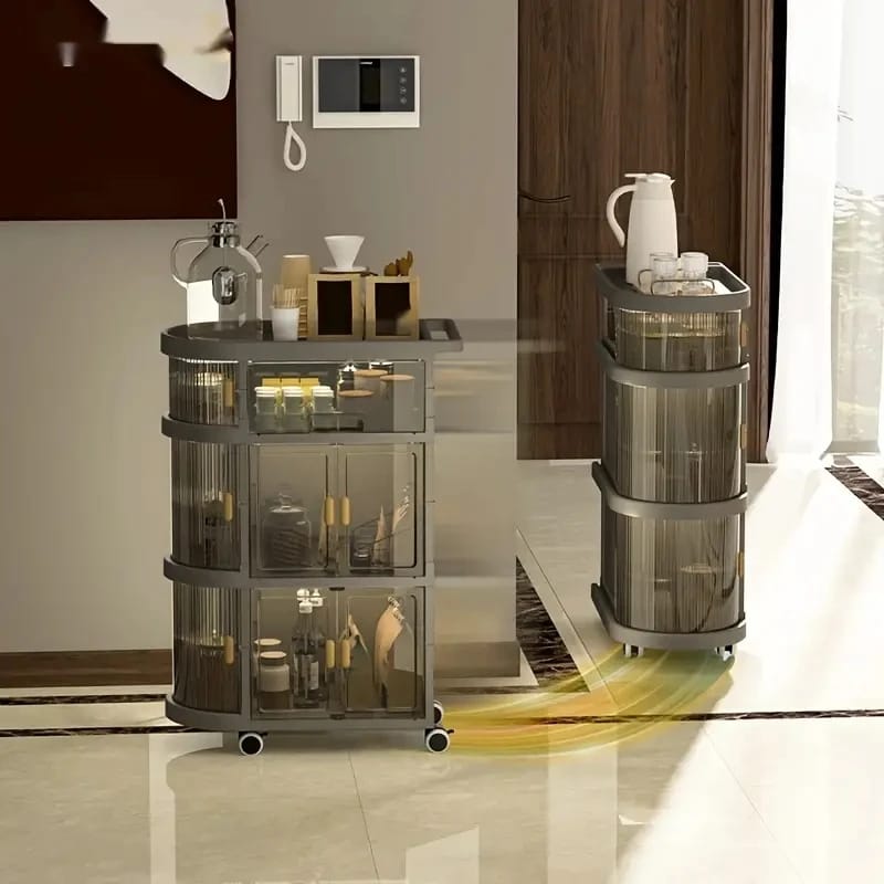 3 Tiered Foldable Storage Cabinet Freestanding Toy Organizing Cart