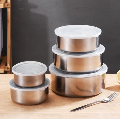 5 pcs Set of Stainless Steel Bowls with Lids