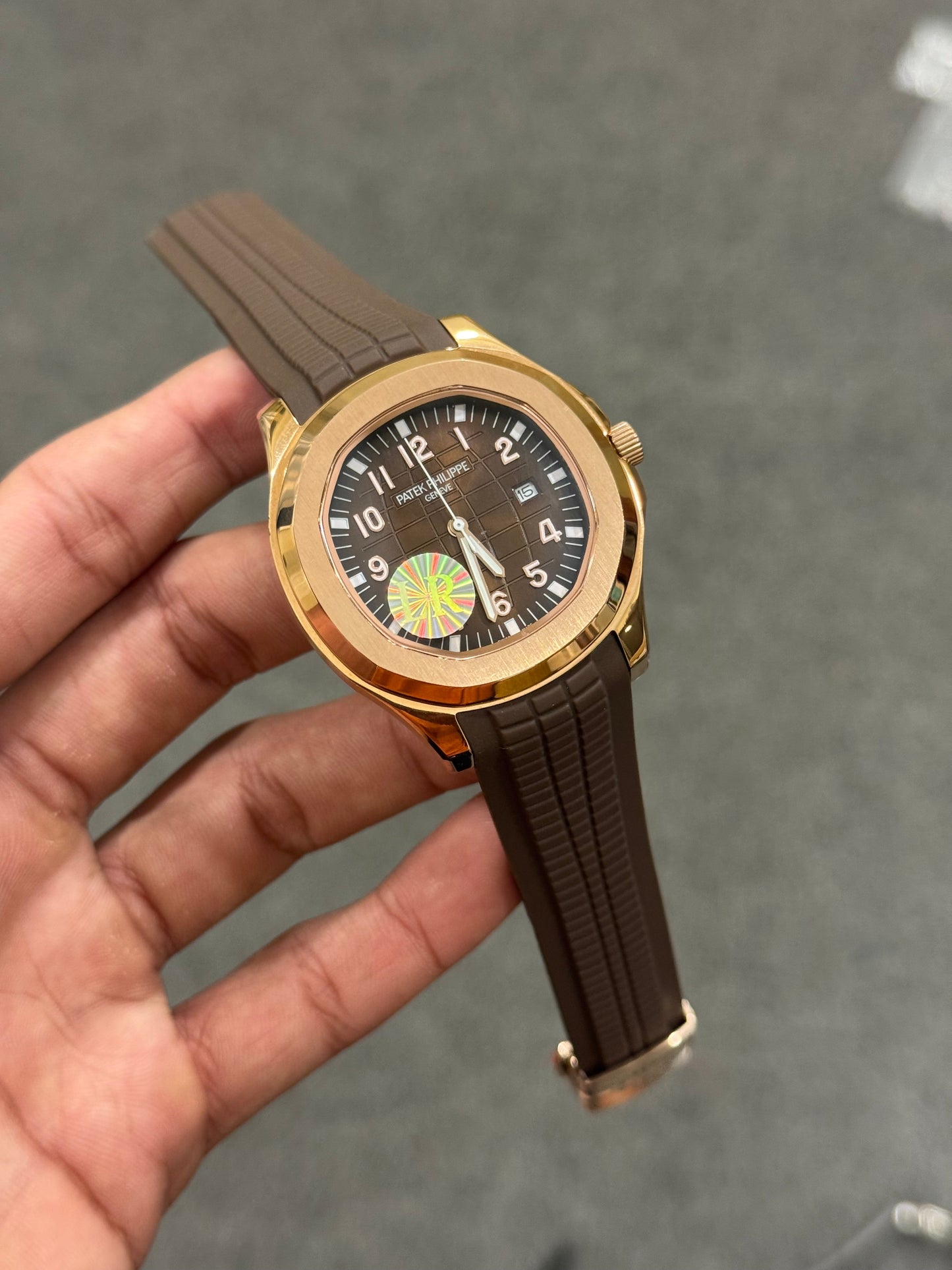 Aquanaut Quartz | Rose gold Case | Brown dial | Brown Strap