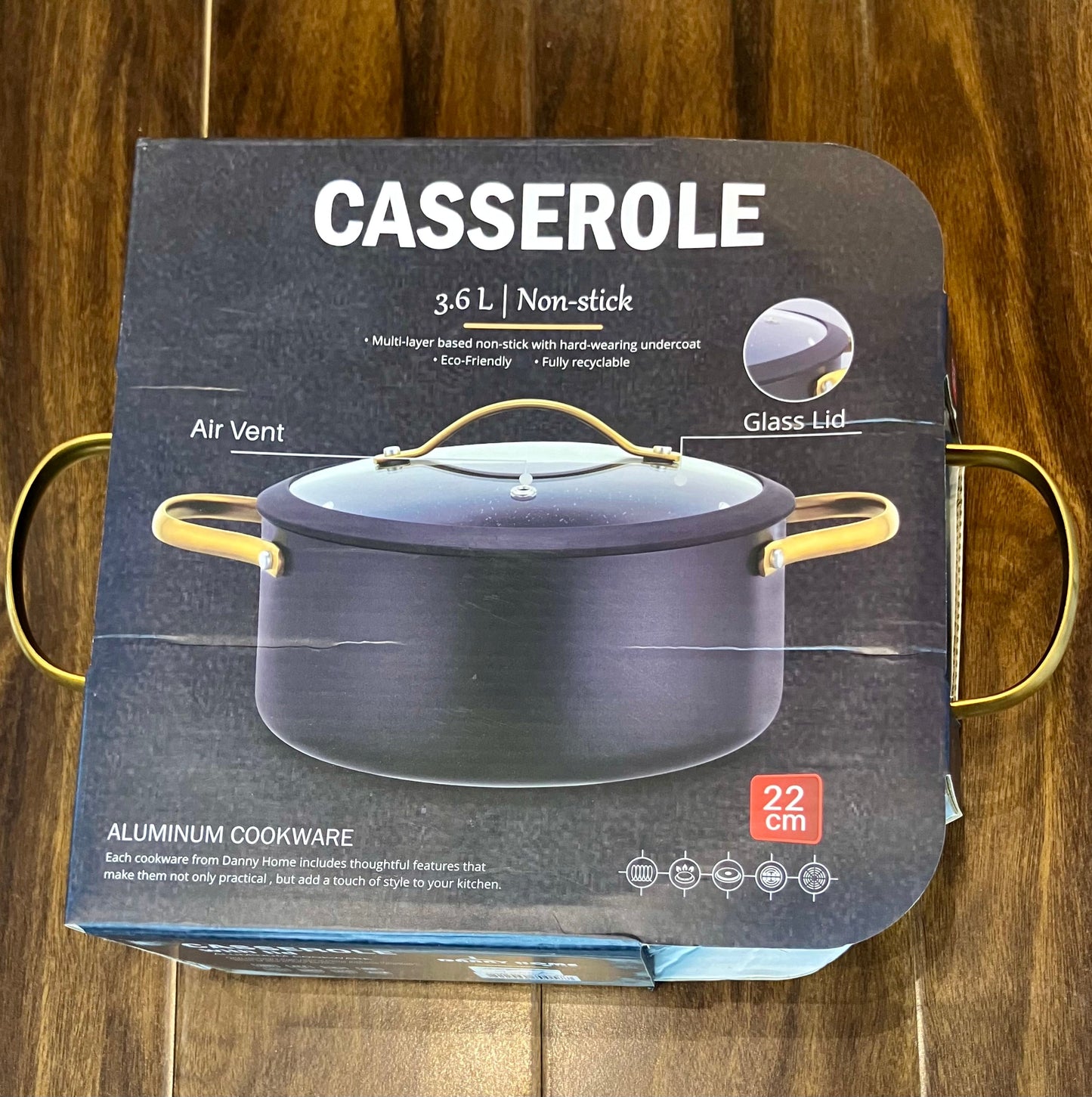 Danny Home Casserole 3.6Ltr Non-Stick 1Pcs