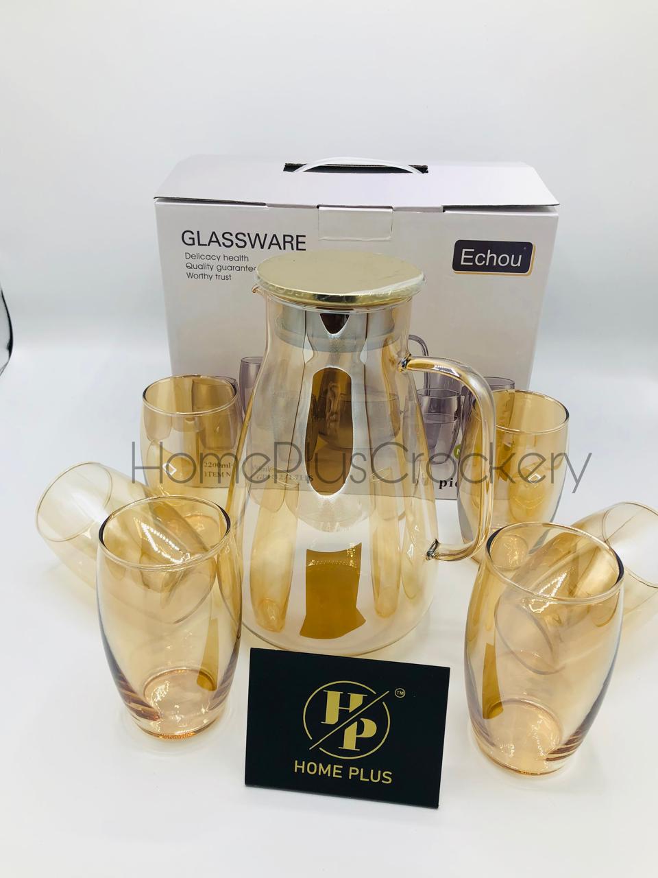 7-Piece Glass Water Set - Elegant Hydration