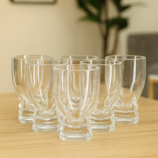 200 ml Square-Base Clear Glass – Elegant Modern Drinkware
