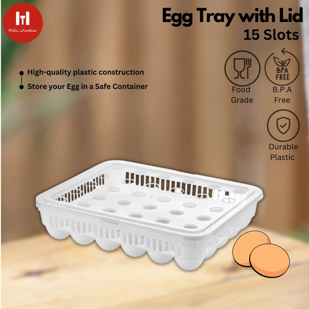 Egg Tray with Lid - 15 Slots