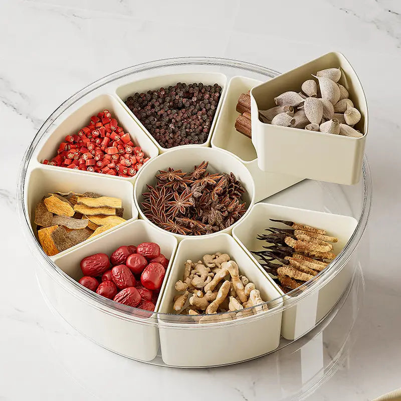 Portable Rotating Snack Tray With Lid (Premium)