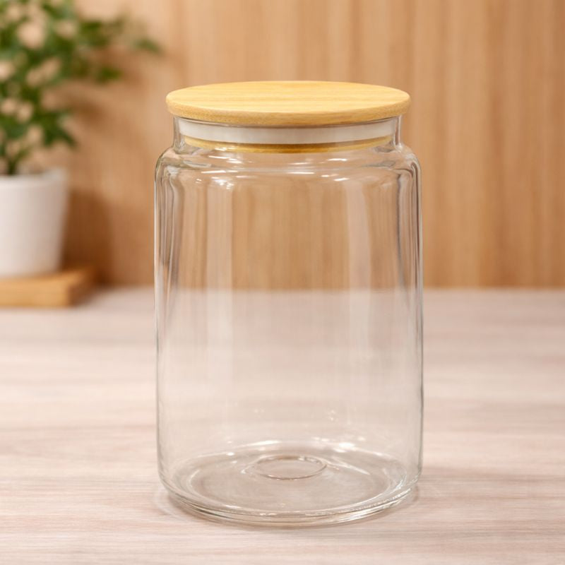 Glass Storage Jar with Wooden Lid – 1200ml