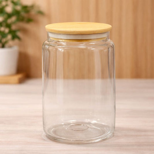 Glass Storage Jar with Wooden Lid – 1200ml