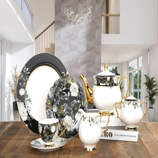 Johanson Bros 24 Pcs Tea Set – 6 Person Serving | Premium Ceramic Set by adornia.pk