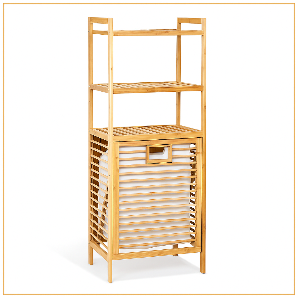 3-Tier Bamboo Laundry Basket