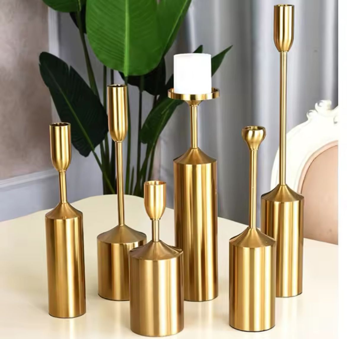 6 Pcs Metal Candle Stand Holder