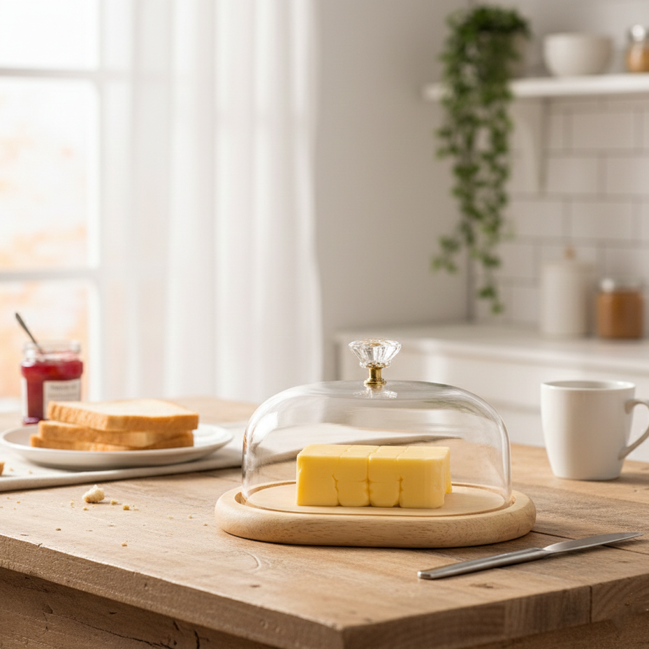 Wooden Butter Dish with Acrylic Lid (2161) by Limon