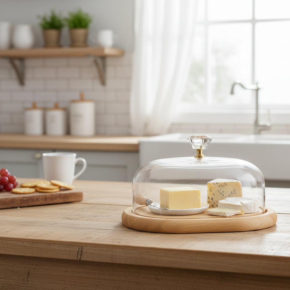 Wooden Butter Dish with Acrylic Lid (2161) by Limon