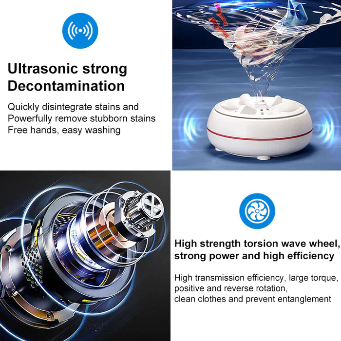 Portable Mini Ultrasonic Washing machine