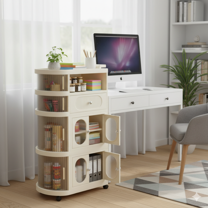 FlexiRoll 4-Tier Freestanding Storage Organizer with Wheels – Mobile Home & Office Rack | Adornia.pk