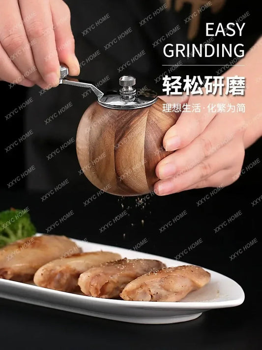Wood Salt Pepper Mill Hand Operated Mini Ceramic Core Grinder Pepper And Salt Shakers
