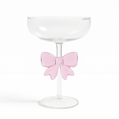 Pink Bow Dessert Glass