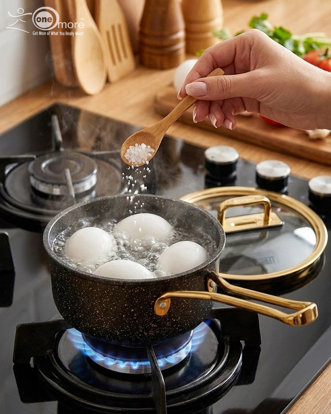 Falez 9-Piece Premium Granite Non-Stick Cookware Set – Black & Gold Series | Made in Turkey