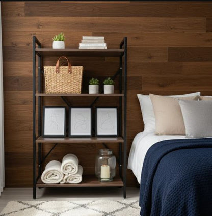 4-Tier Industrial Rolling Storage Rack with Lockable Wheels