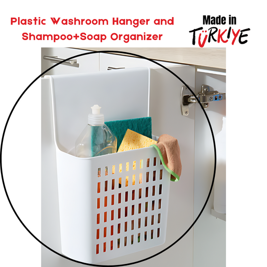 Plastic Washroom Hanger and Shampoo+Soap Organizer